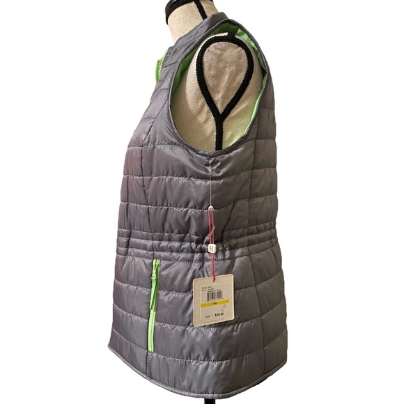Rafaella Sportswear puffer zip up rock color vest - Picture 2 of 7